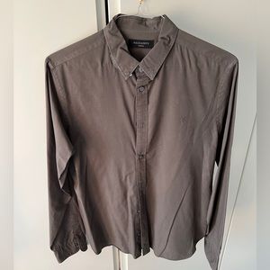All Saints long sleeve shirt in brown - M